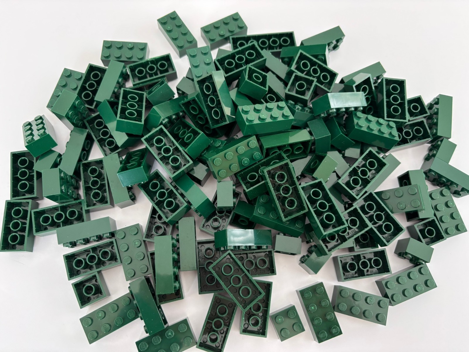SHIPS FREE!! LEGO LOT OF 25 DARK Green 2x2 2x4 BIG BRICK PIECES 3001