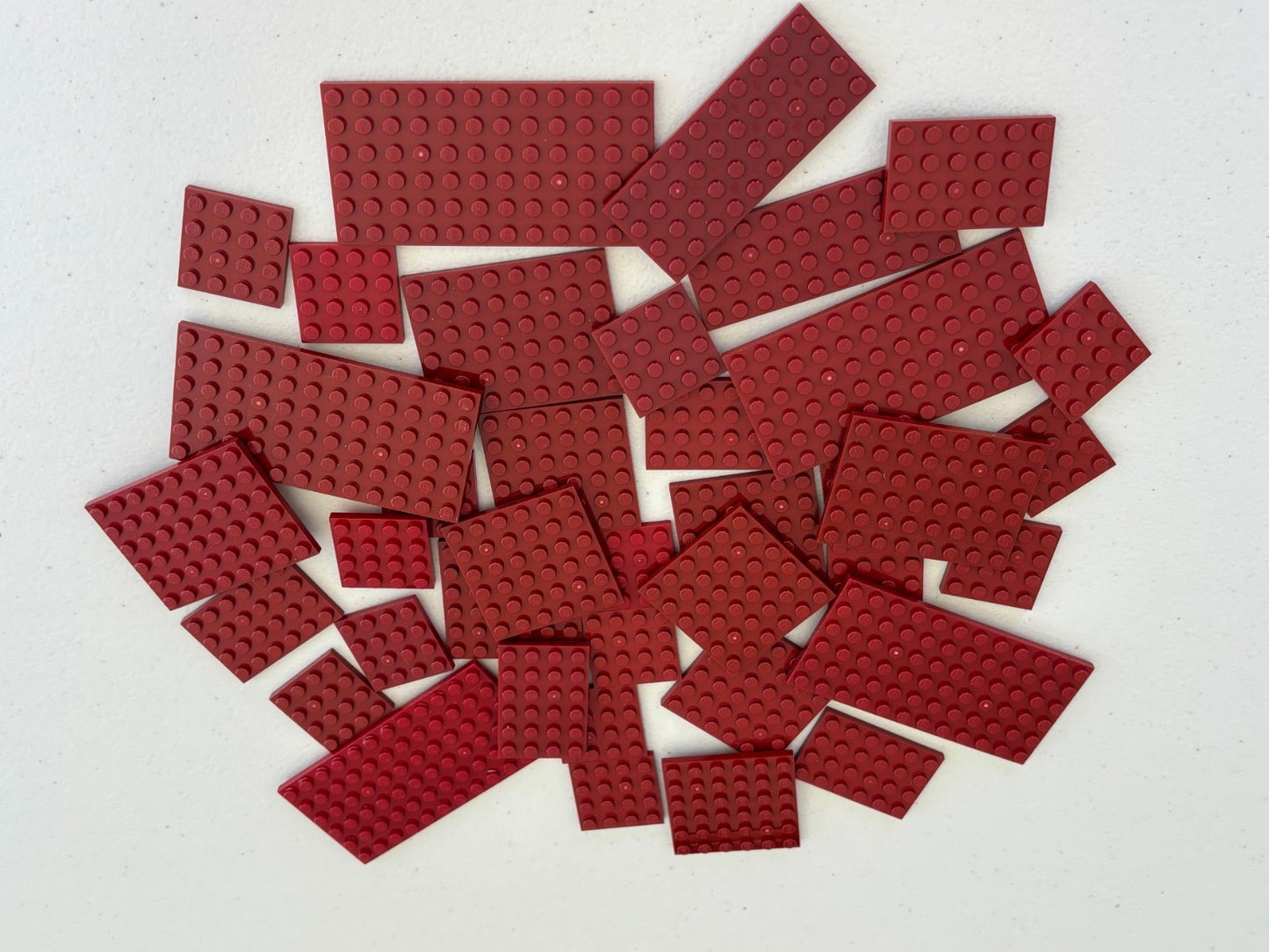 SHIPS FREE! Lot of 25 LEGO DARK RED BASEPLATES MIXED SIZE RANDOM BASE PLATE