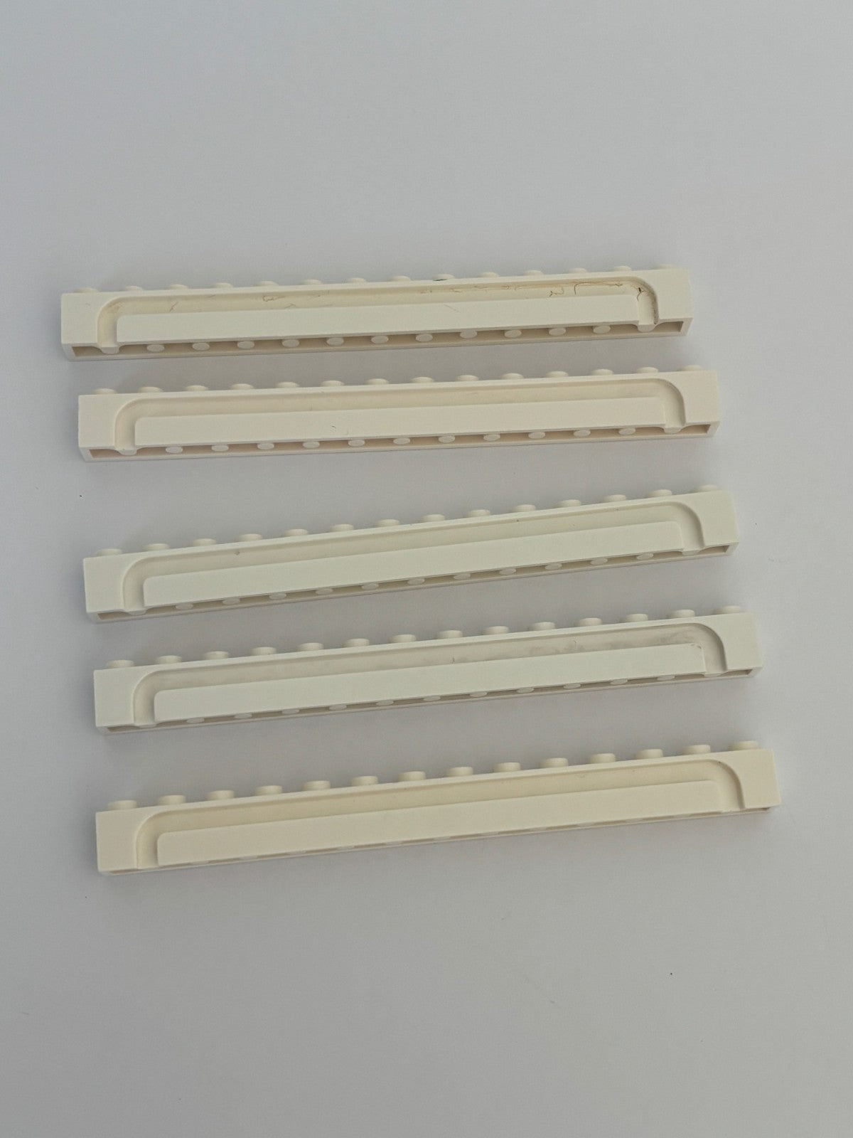 LEGO Lot of 5 White Brick w/ Groove 1 x 14 4217 6394 60004 7744