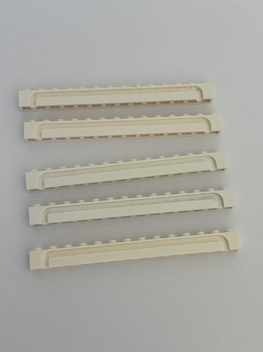 LEGO Lot of 5 White Brick w/ Groove 1 x 14 4217 6394 60004 7744
