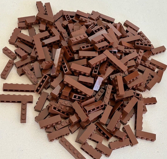 SHIPS FREE! LEGO REDDISH BROWN BRICK LOT OF 50 PIECES 1X3 1X4 1X6 etc PARTS