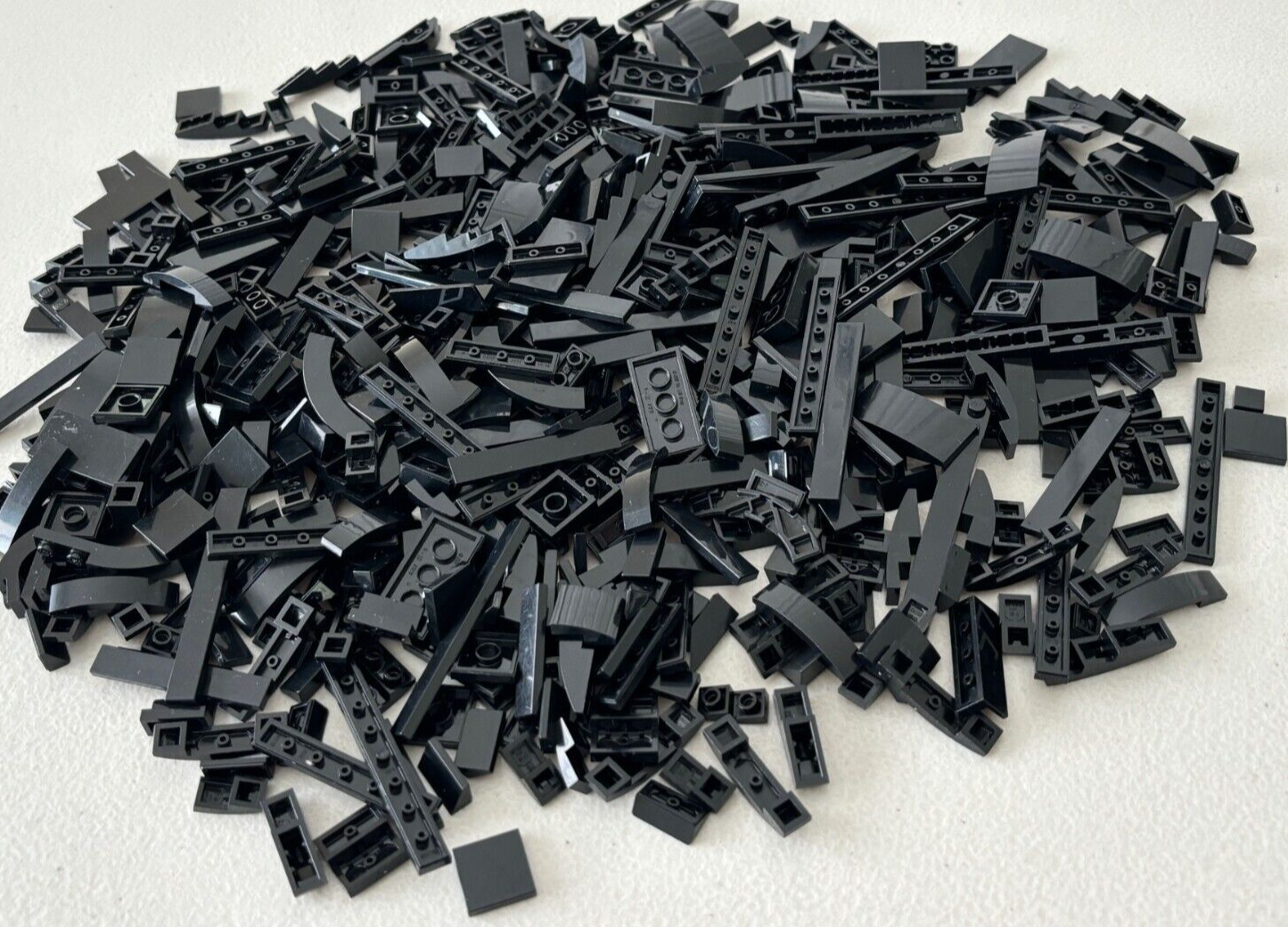 SHIPS FREE! LEGO (60) Black 2x2 2x4 1x4 1x6 1x8 4162 Finishing Smooth Tile Parts