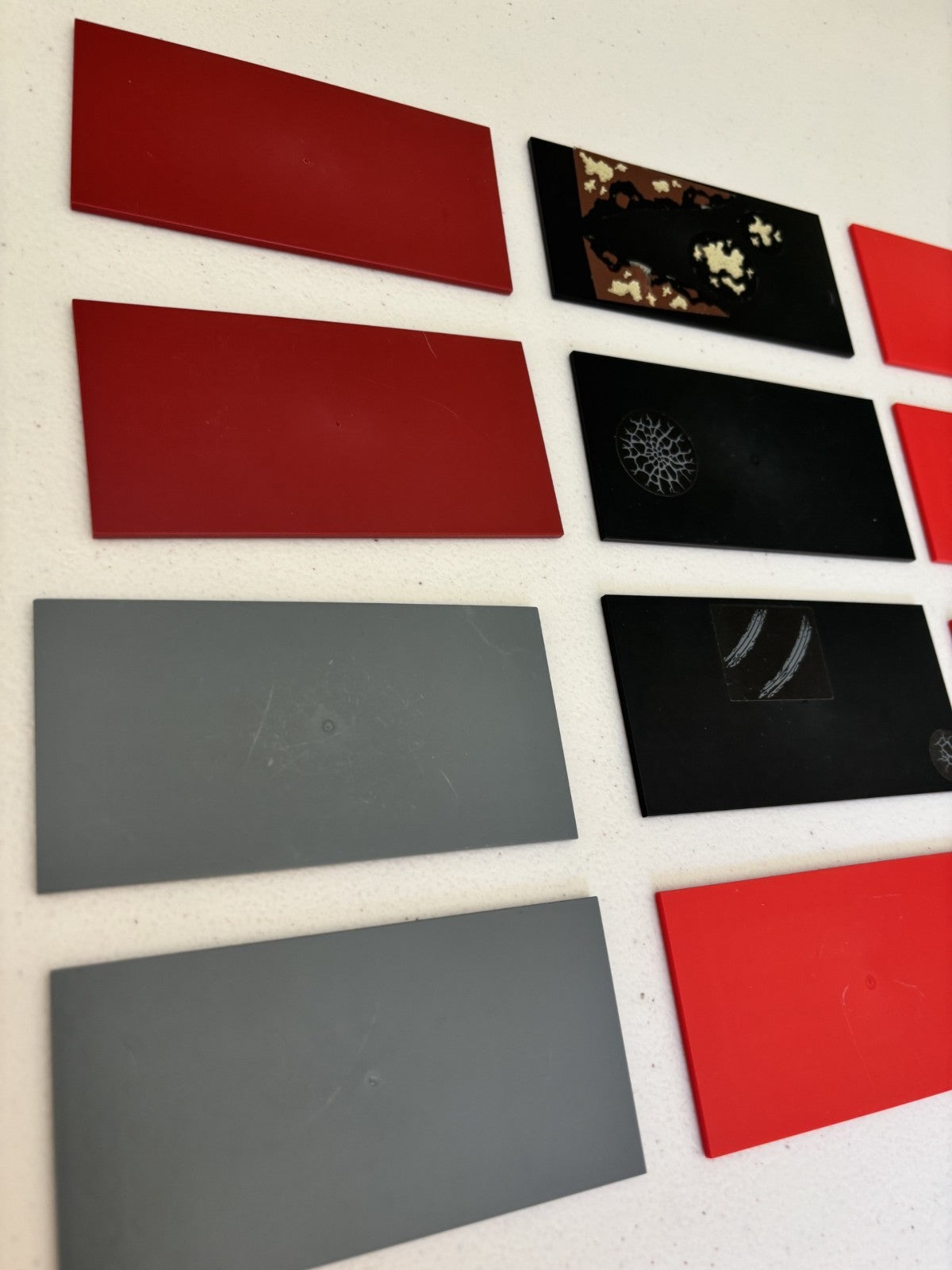 LEGO Lot of 12 8X16 Tile Smooth Flat Plate (90498) Gray Red Black Dark Red