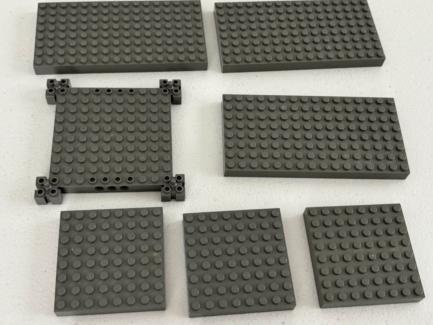 LEGO 10 Pieces Dark Gray Brick Thick Base Plates 8x16 8x8 Studs etc Castle (lotB