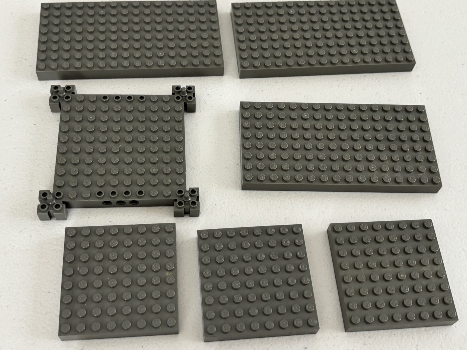 LEGO 10 Pieces Dark Gray Brick Thick Base Plates 8x16 8x8 Studs etc Castle (lotB