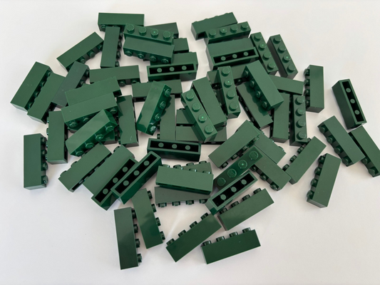 SHIPS FREE!! LEGO DARK GREEN BRICK LOT OF 25 PIECES 1X4 SIZE PARTS