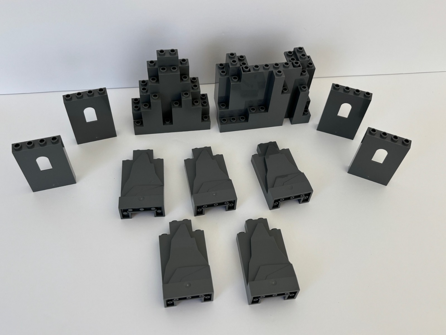 LEGO Lot of 11 Castle Window Rock Wall Panels Burp Lurp Dark Bluish Gray (Lot B)