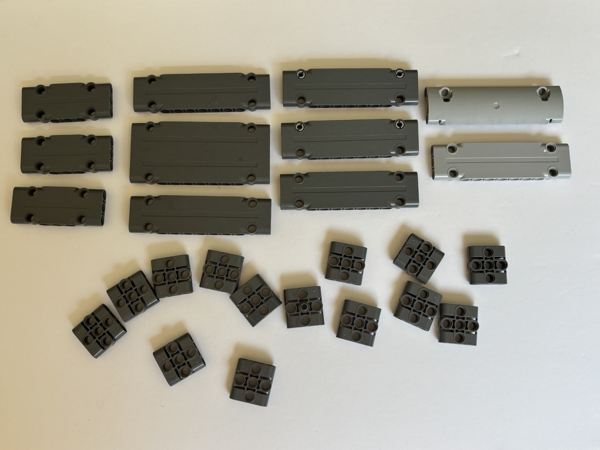 LEGO Technic Lot of 25 Technic Panel Plate and More Gray 64782 15458 39793