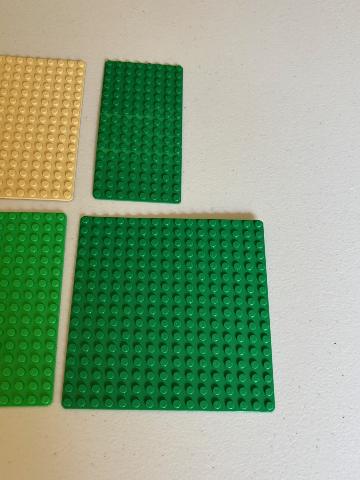 Lego Thin Baseplate Lot of 6 Classic Vintage Plates 16x16 8x16 Gray Tan Green