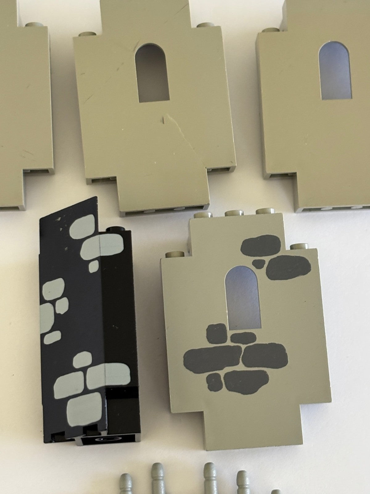 LEGO Vintage Castle Old Light Gray Panel 2x5x6 w/Window 4444p01 Gates Printed