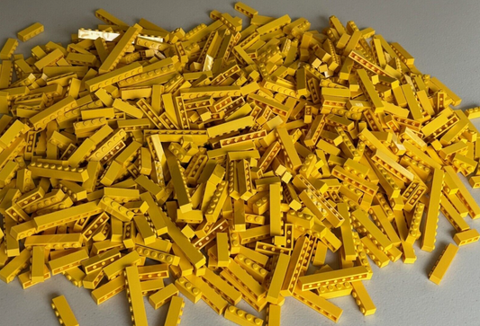 SHIPS FREE!! LEGO YELLOW BIG BRICK LOT OF 50 PIECES 1X3 1X4 1X6 1X8 PARTS