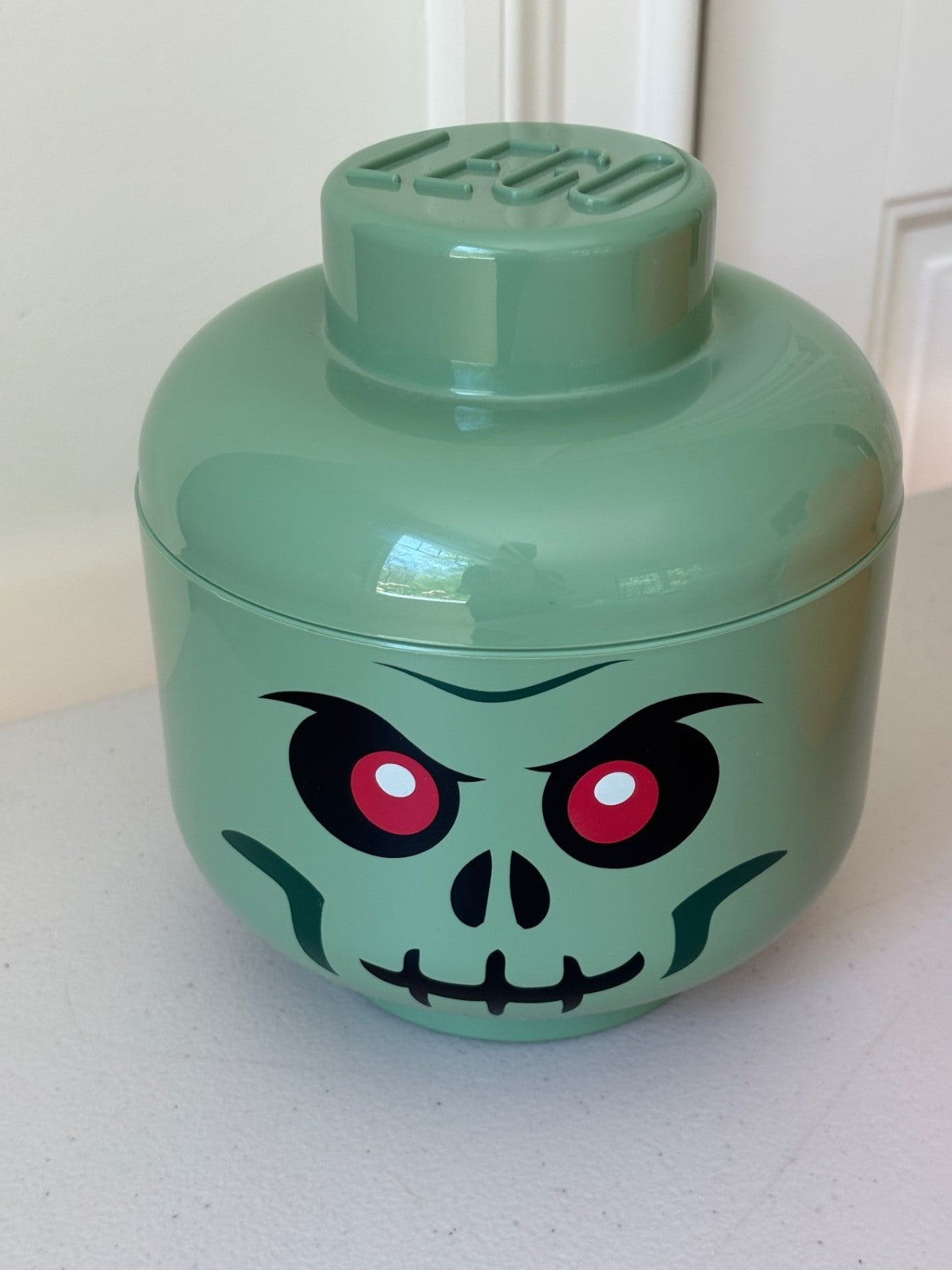🎃 3 LEGO Brick Storage Head Small PUMPKIN/WHITE SKELETON/ZOMBIE Halloween