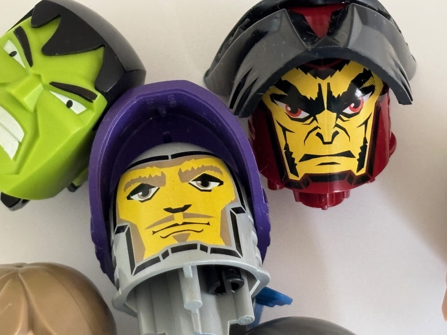 LEGO Parts Large Figure Head lot of 6 Hulk Star Wars Green Lantern etc