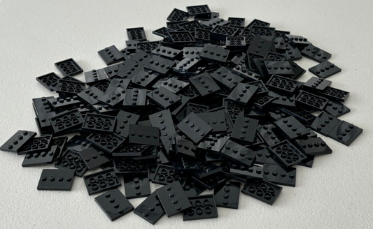 SHIPS FREE LEGO LOT OF 20 BLACK MINIFIGURE STAND PIECES 1 X 4 STUD DISPLAY PLATE