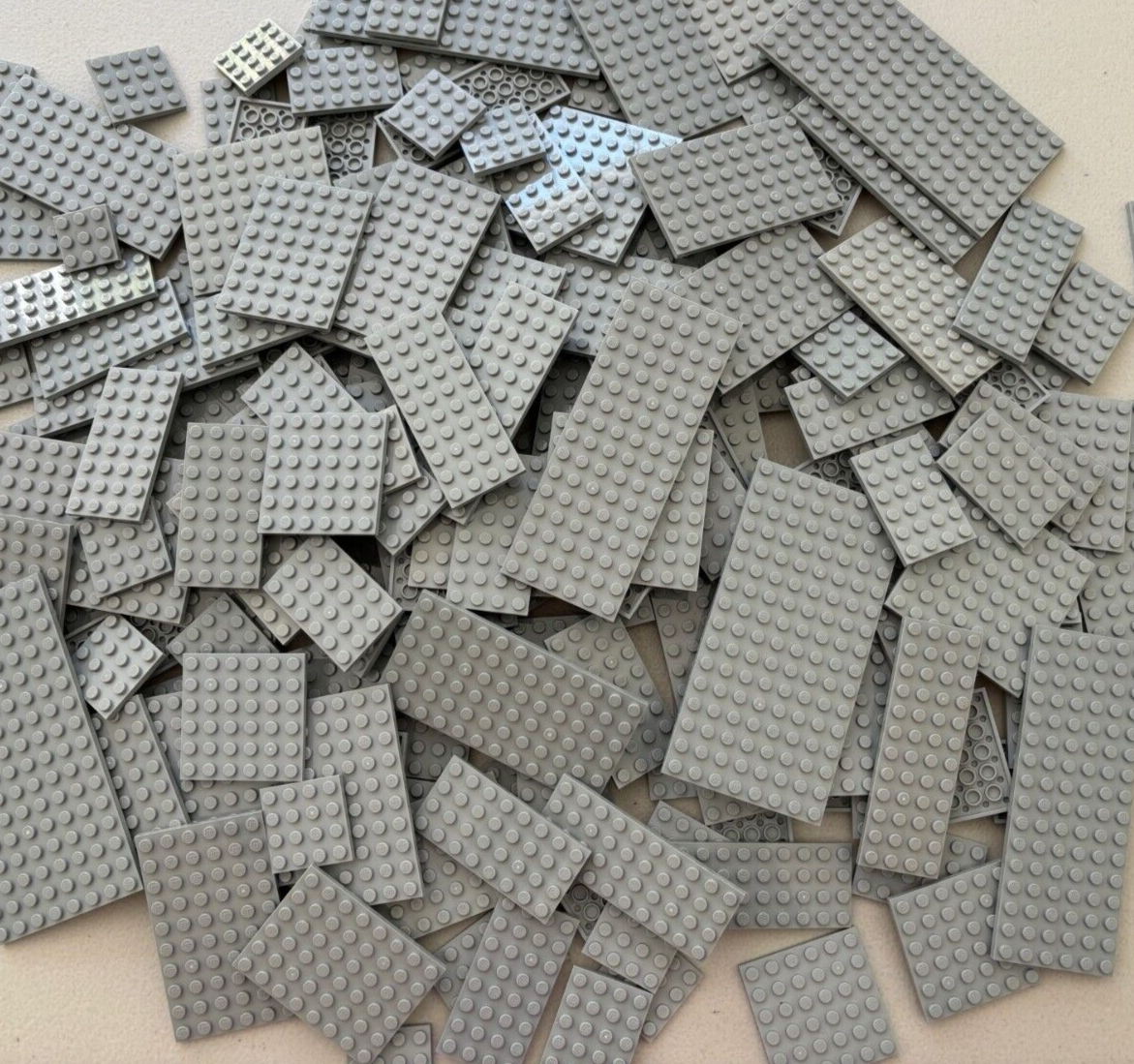 SHIPS FREE! Lot of 50 LEGO GRAY Baseplates Plates Mix Size 8X16 8X8 6X12 6X6 ETC