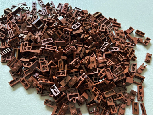 SHIPS FREE!! LEGO Lot of 200 Reddish Brown 1x2 Plate Tile Grill Handle Parts Mix