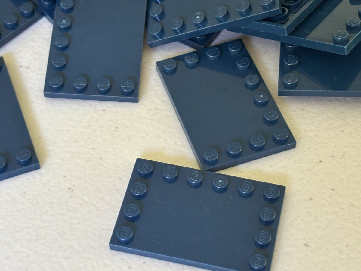 LEGO Tile, Modified 4 x 6 with Studs on Edges 6180 DARK BLUE LOT OF 40 PARTS