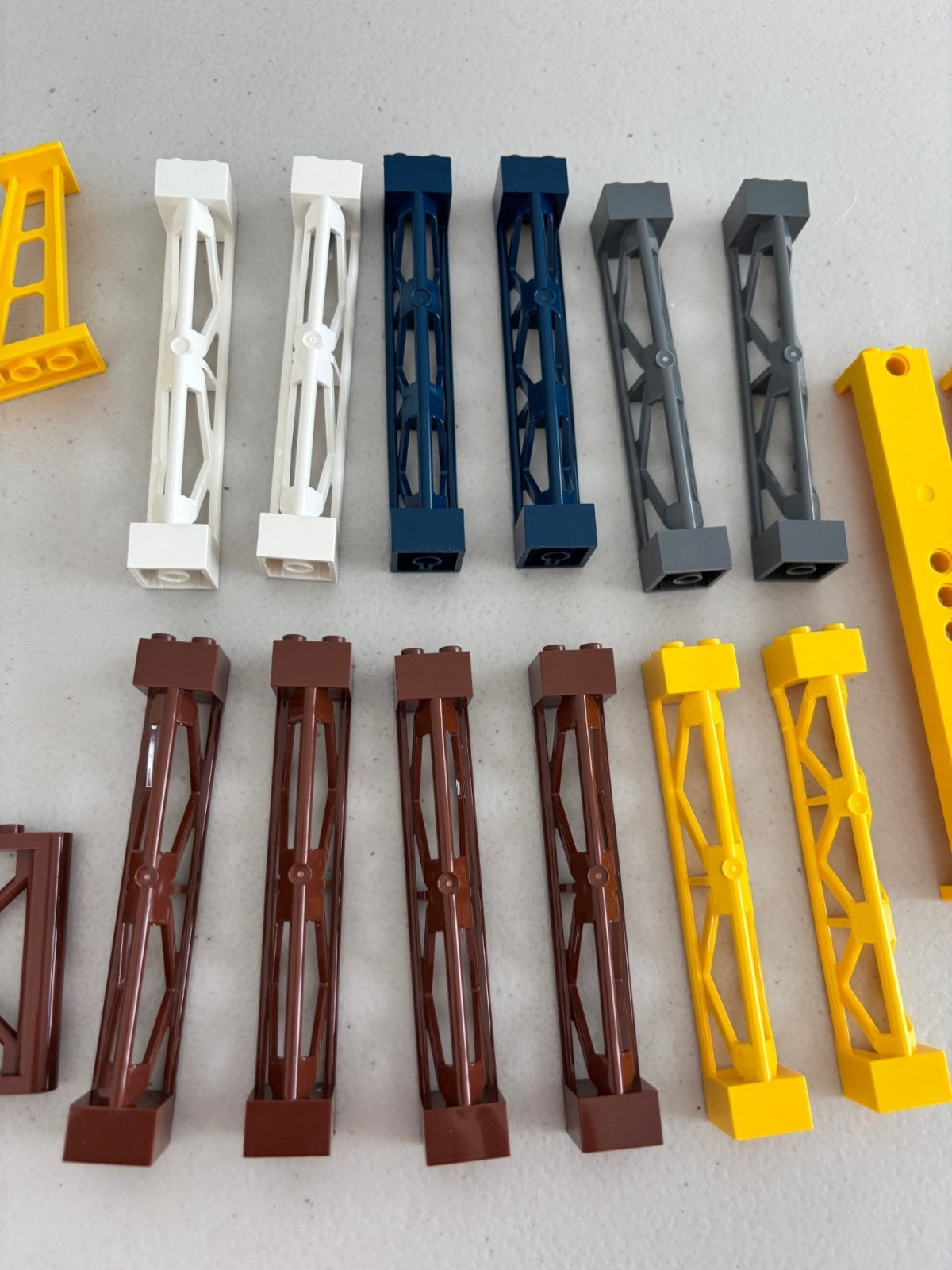 LEGO Lot of 19 Support Girders Columns 2x2x5 Triangular Brown White Gray (A)