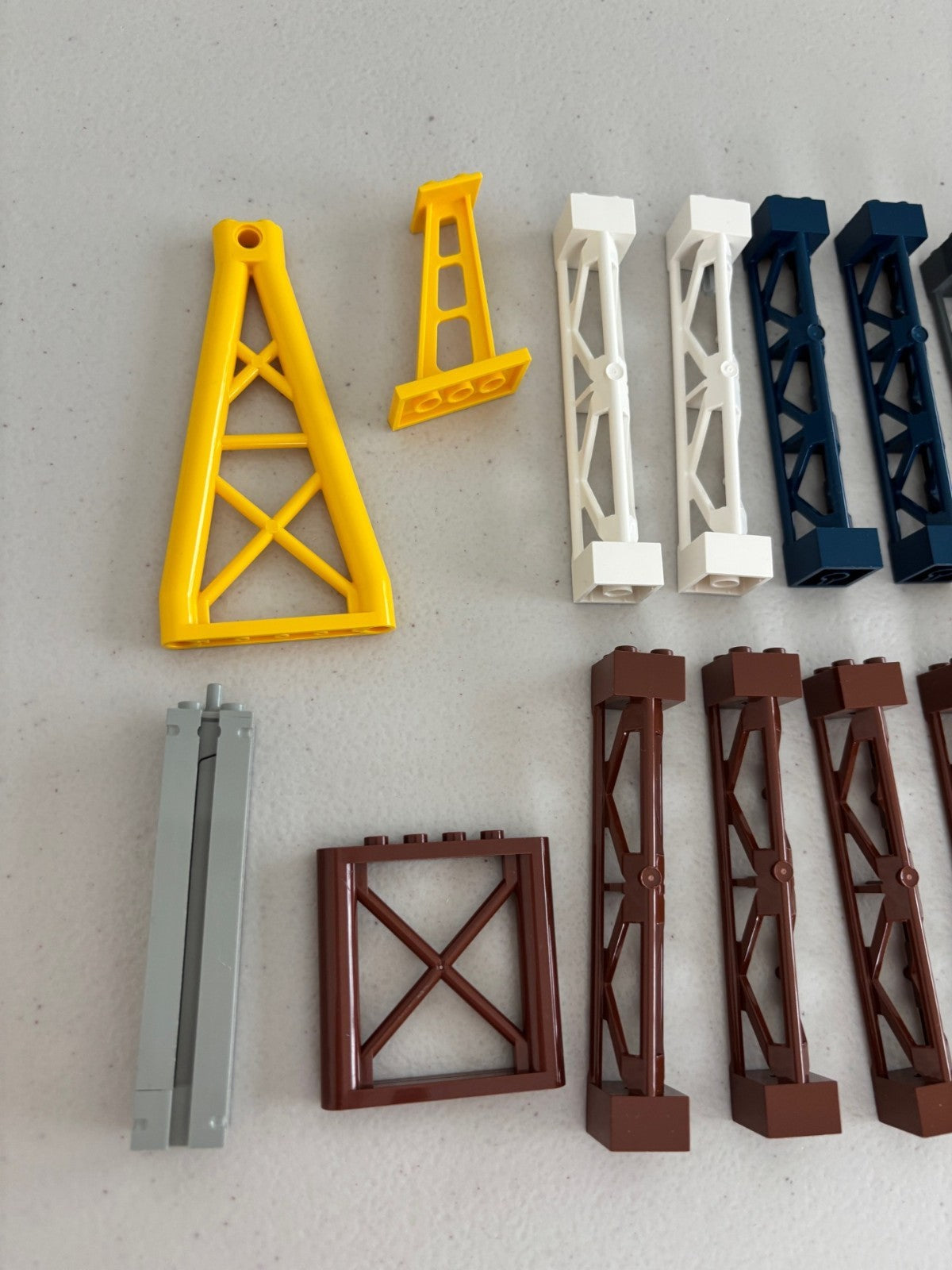 LEGO Lot of 19 Support Girders Columns 2x2x5 Triangular Brown White Gray (A)