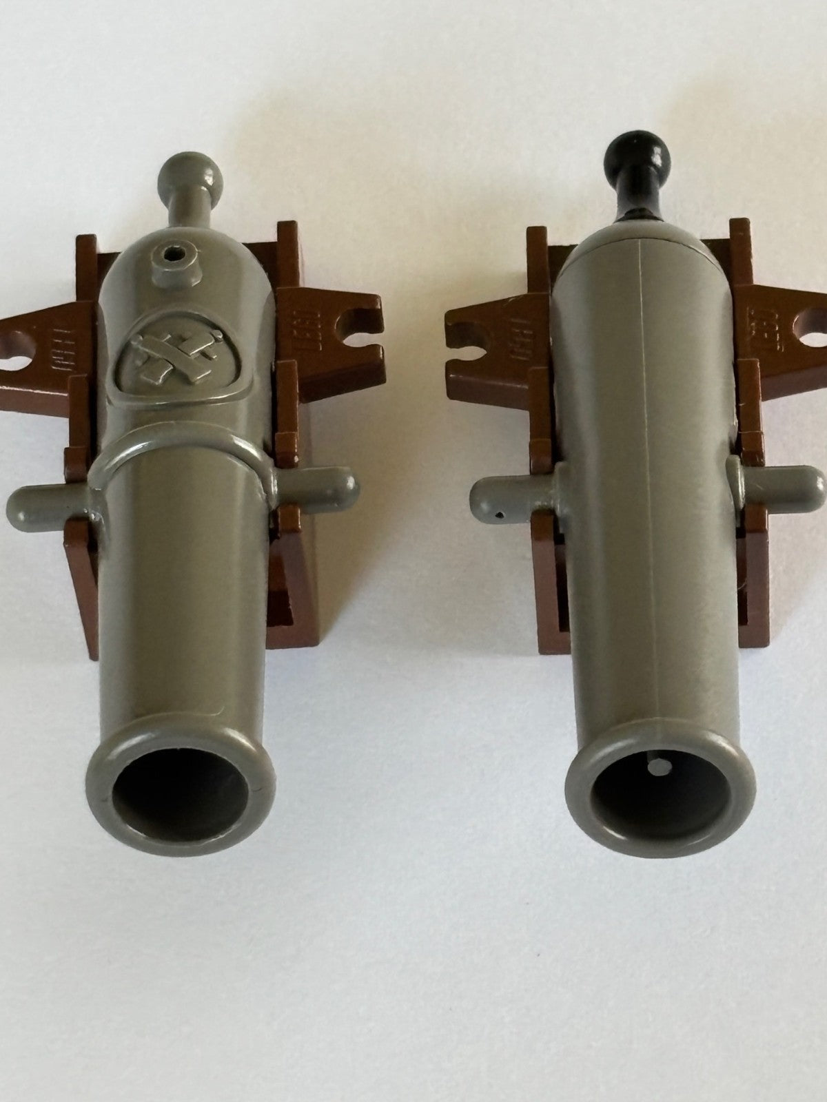 LEGO Gray Cannon with Brown Base 2527 Vintage Pirates Collectors Lot of 2 Shown