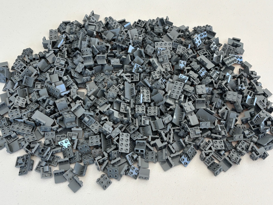LEGO LOT of 100 DARK BLUISH GRAY BRACKETS & PLATES WITH HOLES 2817 2444 99207