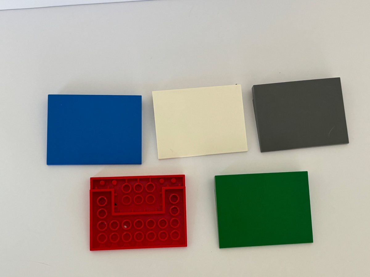 LEGO BULK LOT 5 SLOPE RAMP 10° 6X8 4515 MIXED COLORS GRAY BLUE RED GREEN WHITE