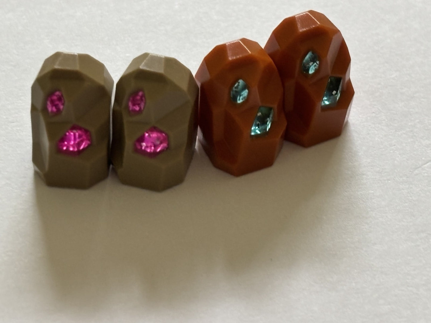 LEGO 1x1 Rock Crystals Geode Jewel Gems Dark Orange Dark Tan Lot of 4