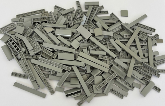 SHIPS FREE! LEGO Lot 60 OLD LIGHT GRAY 2x2 1x4 1x6 1x8 etc Finishing Smooth Tile