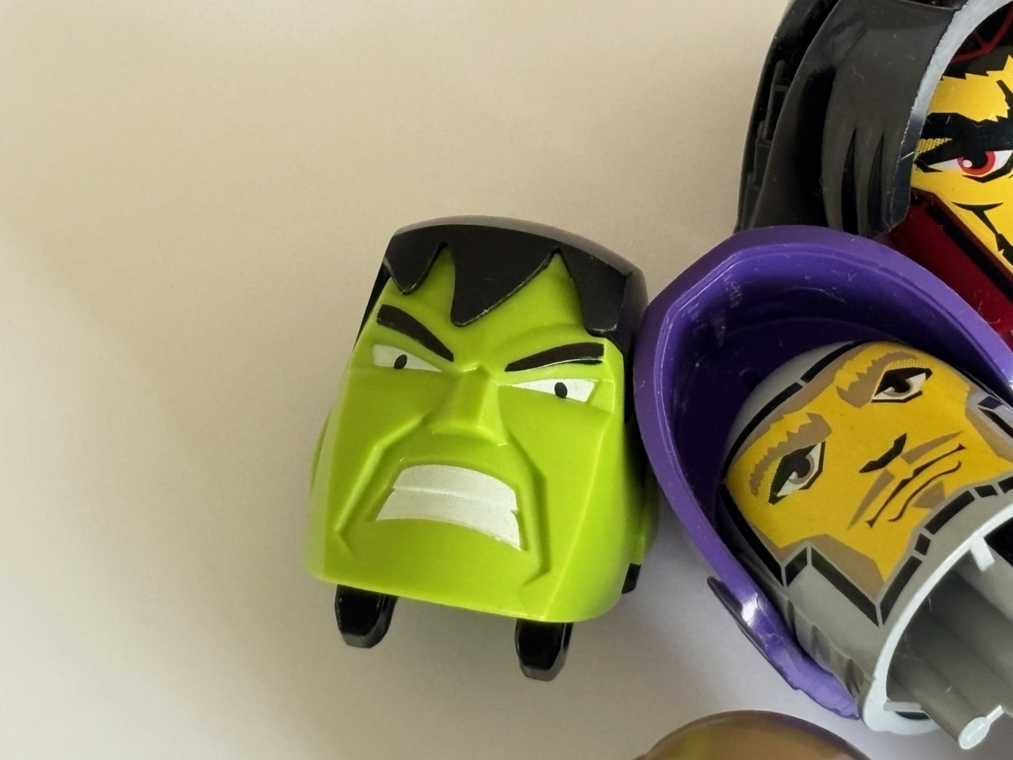 LEGO Parts Large Figure Head lot of 6 Hulk Star Wars Green Lantern etc