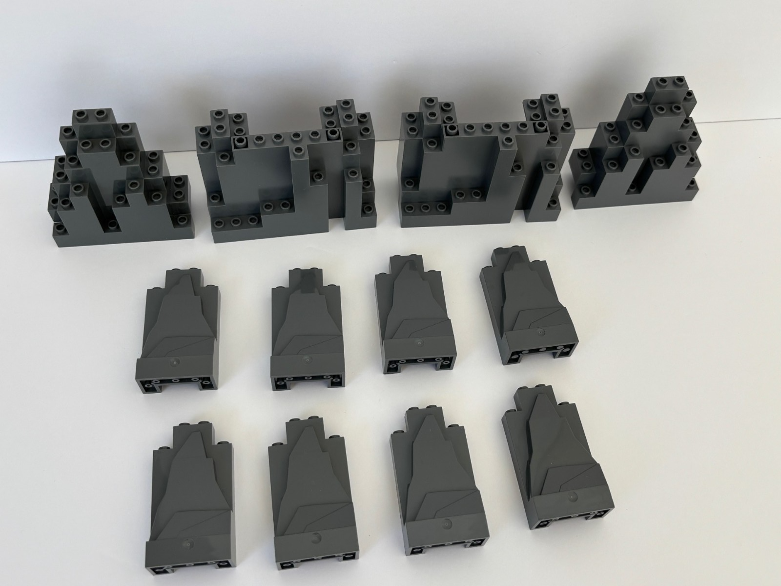 LEGO Lot of 12 Mountain Rock Wall Panels Burp Lurp Dark Bluish Gray (Lot A)
