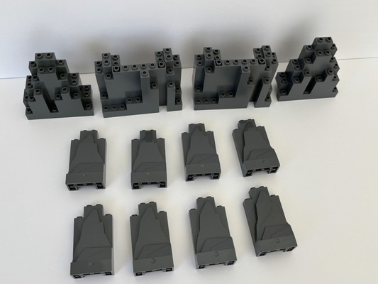 LEGO Lot of 12 Mountain Rock Wall Panels Burp Lurp Dark Bluish Gray (Lot A)