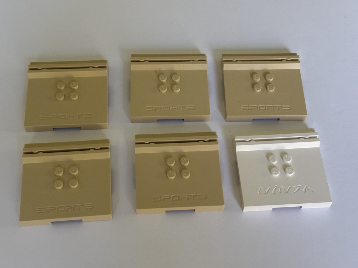 LEGO SPORTS Tan Minifigure Card Display Stand Base Tile Accessories Lot of 6