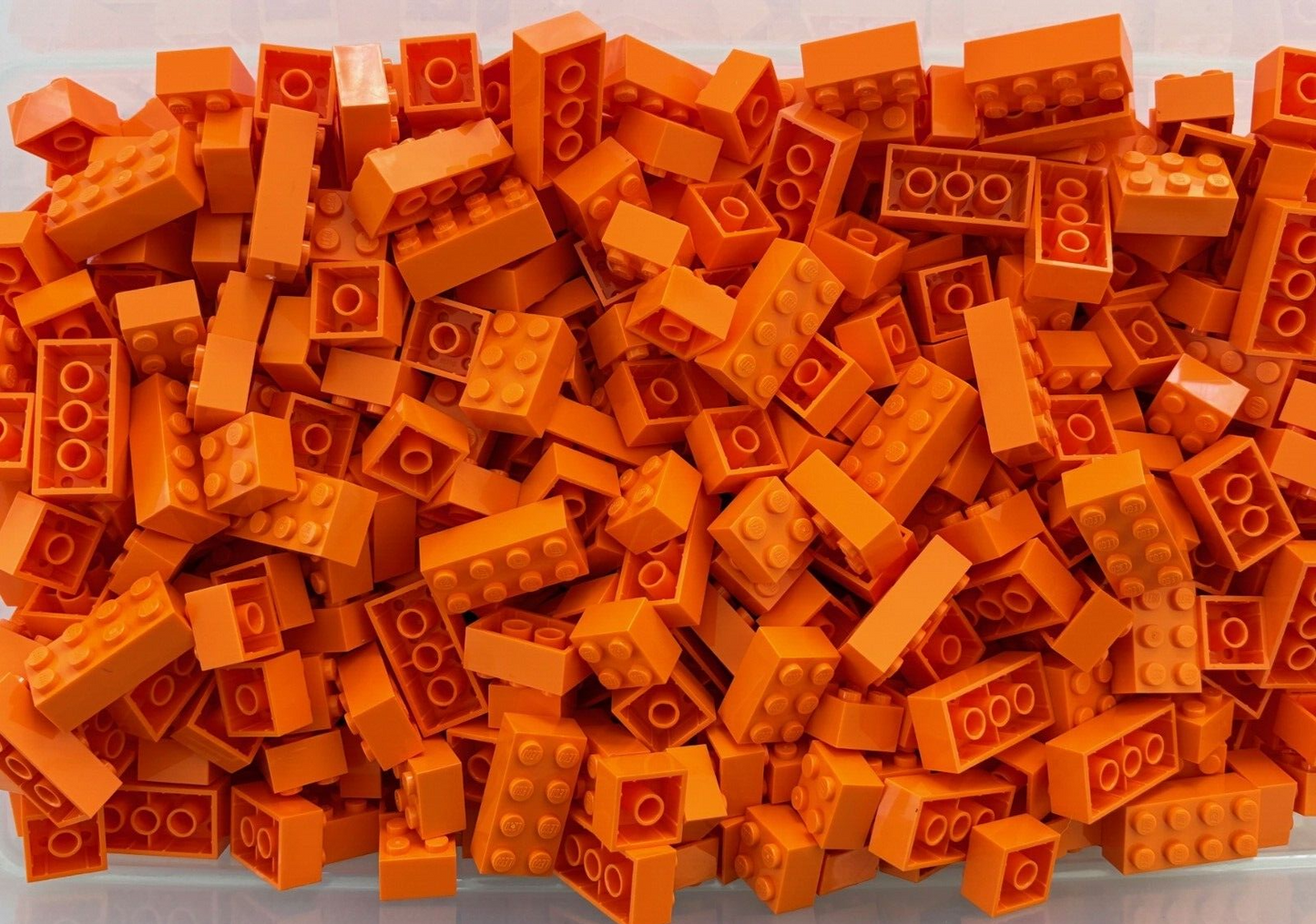 SHIPS FREE!! LEGO LOT OF 50 ORANGE 2x2 2X3 2x4 BIG BRICK PIECES 3001 3003