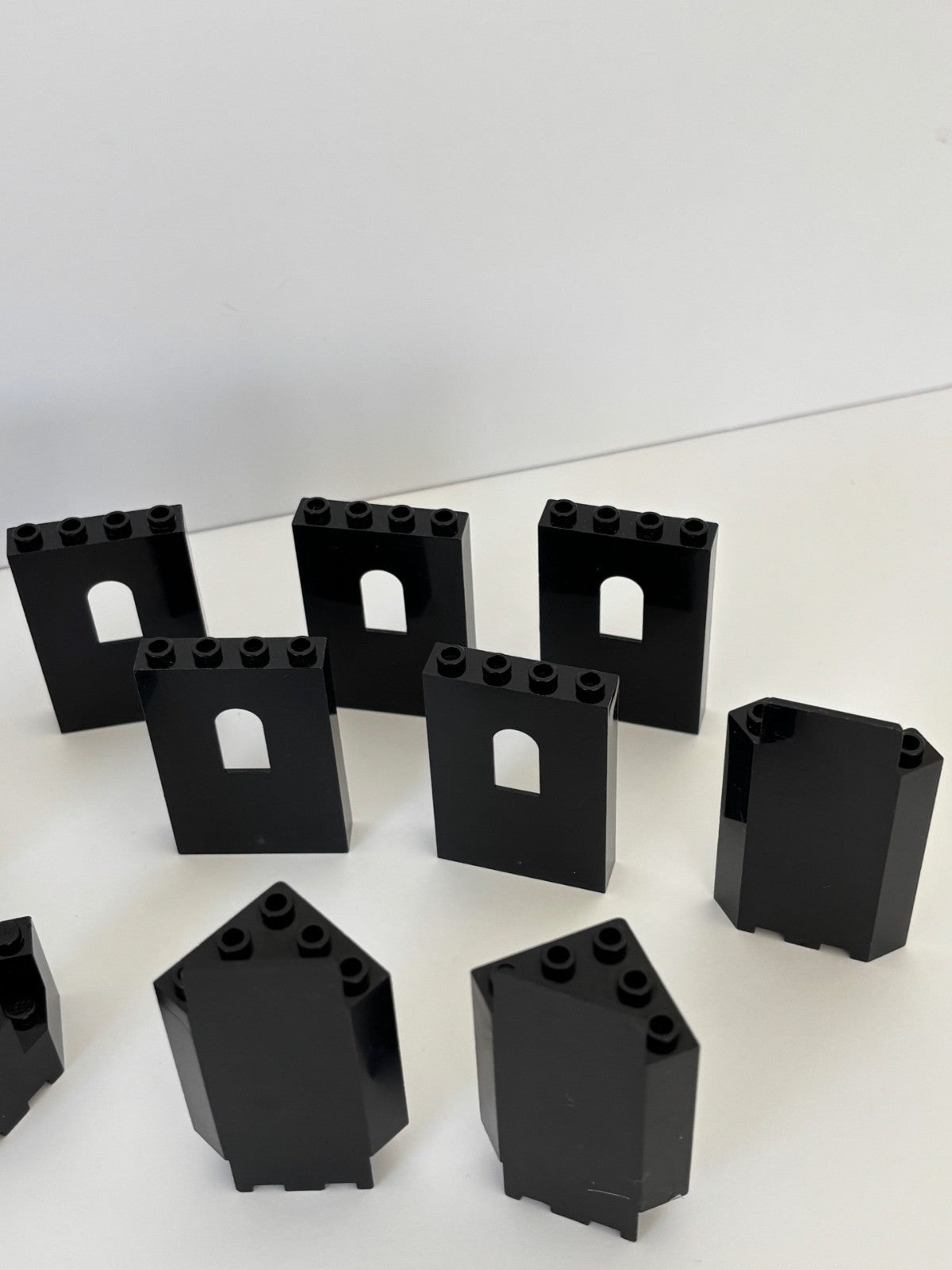 LEGO Lot of 17 Castle Wall Window Panel Black 3x3x6 Corner Printed Stone Turret