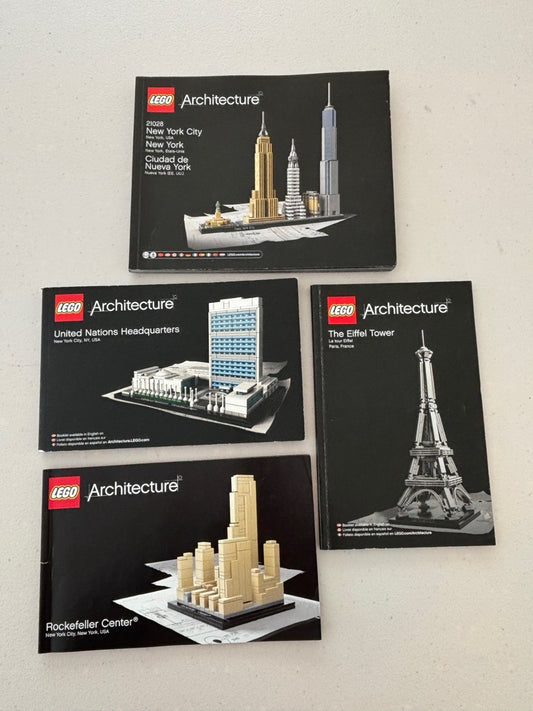 LEGO Architecture Eiffel Tower United Nations Instruction Book Only Lot of 4 (B)