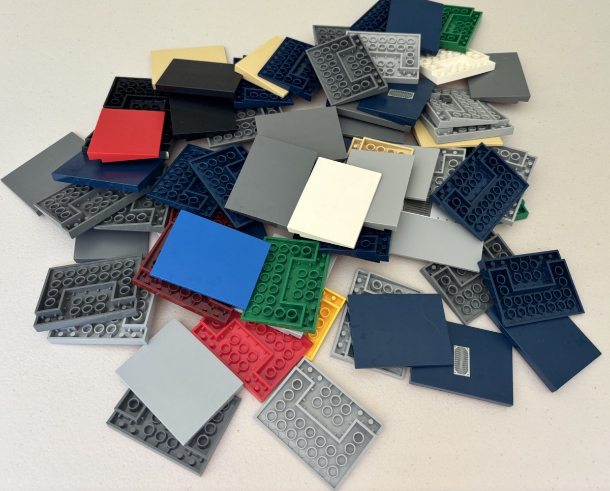 LEGO BULK LOT OF 35 SLOPE RAMP 10° 6X8 4515 MIXED RANDOM COLORS GRAY ETC