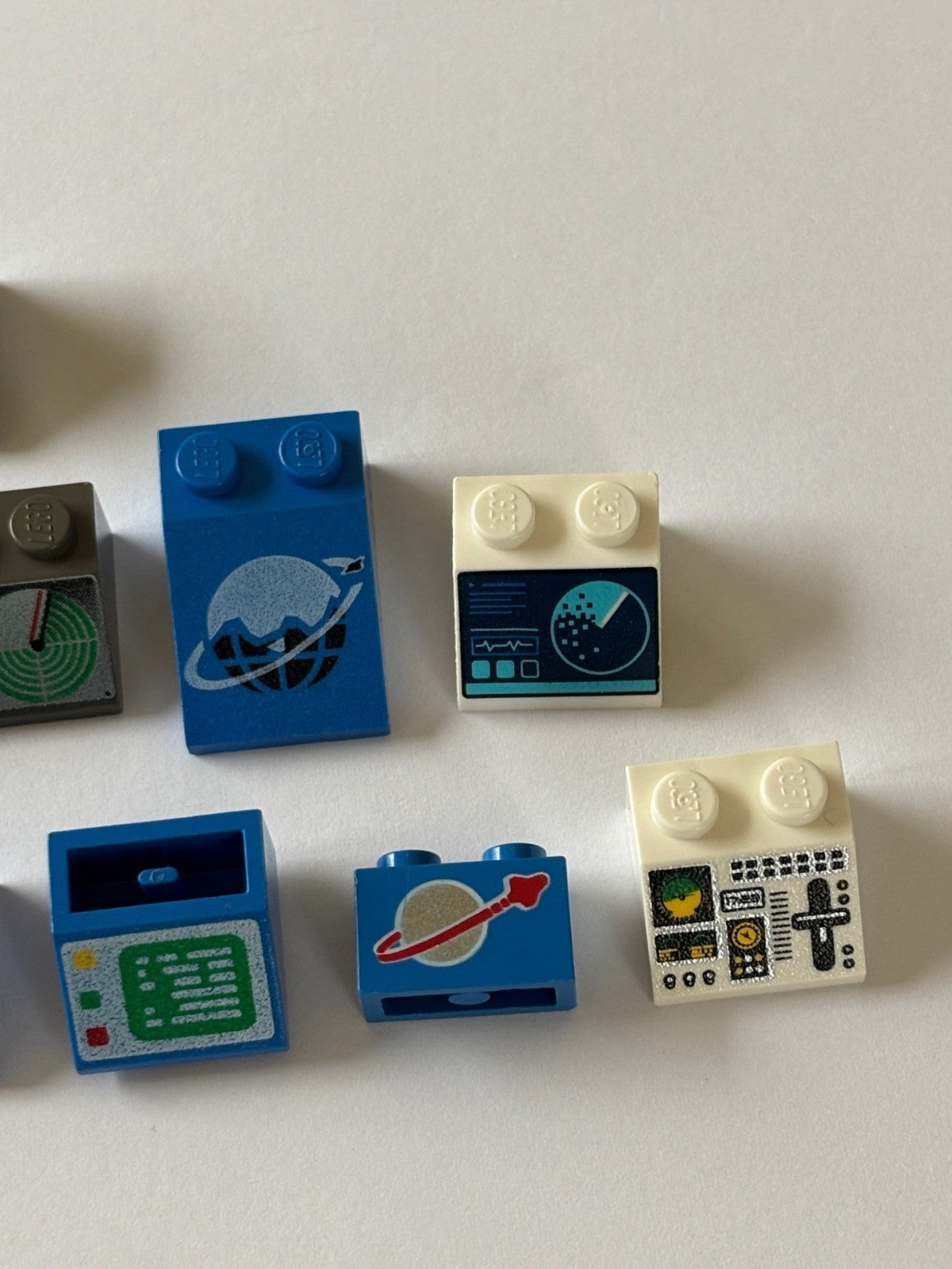 LEGO Lot of 12 Sloped Bricks printed pattern Control Panel Space Computer (#10)