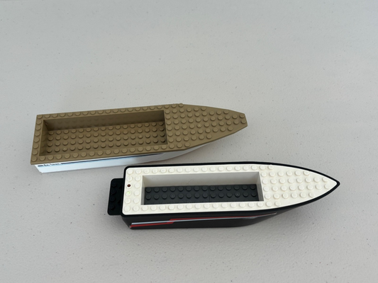 Lego 2 x Vintage Boat Hull Unitary 24x6 x3 4002 Riptide Racer & 18x8 60221 Yacht