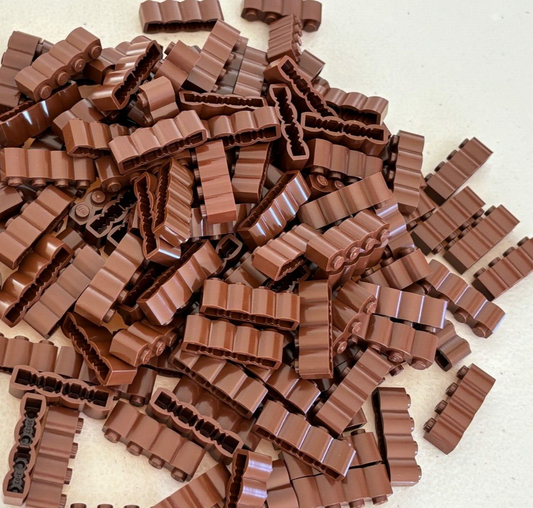 SHIPS FREE!! LEGO Reddish Brown Brick 1 x 4 with Log Profile 30137  LOT of 25