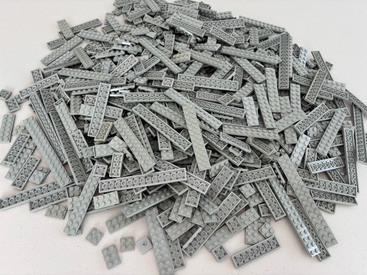 SHIPS FREE! LEGO LOT OF 100 OLD LIGHT GRAY FLAT PLATE 2X2 2X3 2X4 2X8 etc 2445