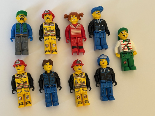 LEGO Juniors Minifigure LOT of 9  2.25" TALL Jointed  JACK STONE Police Vintage