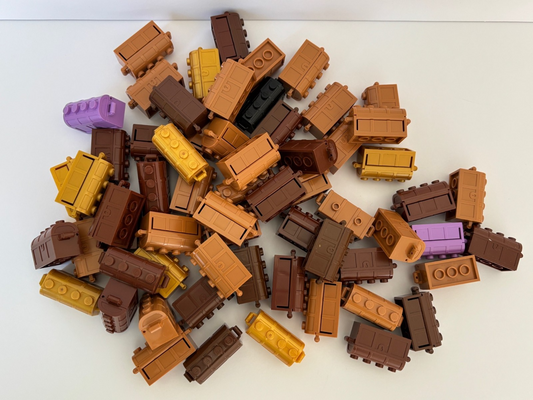 LEGO LOT of 10 TREASURE CHEST RANDOM BROWN MEDIUM NOUGAT GOLD etc