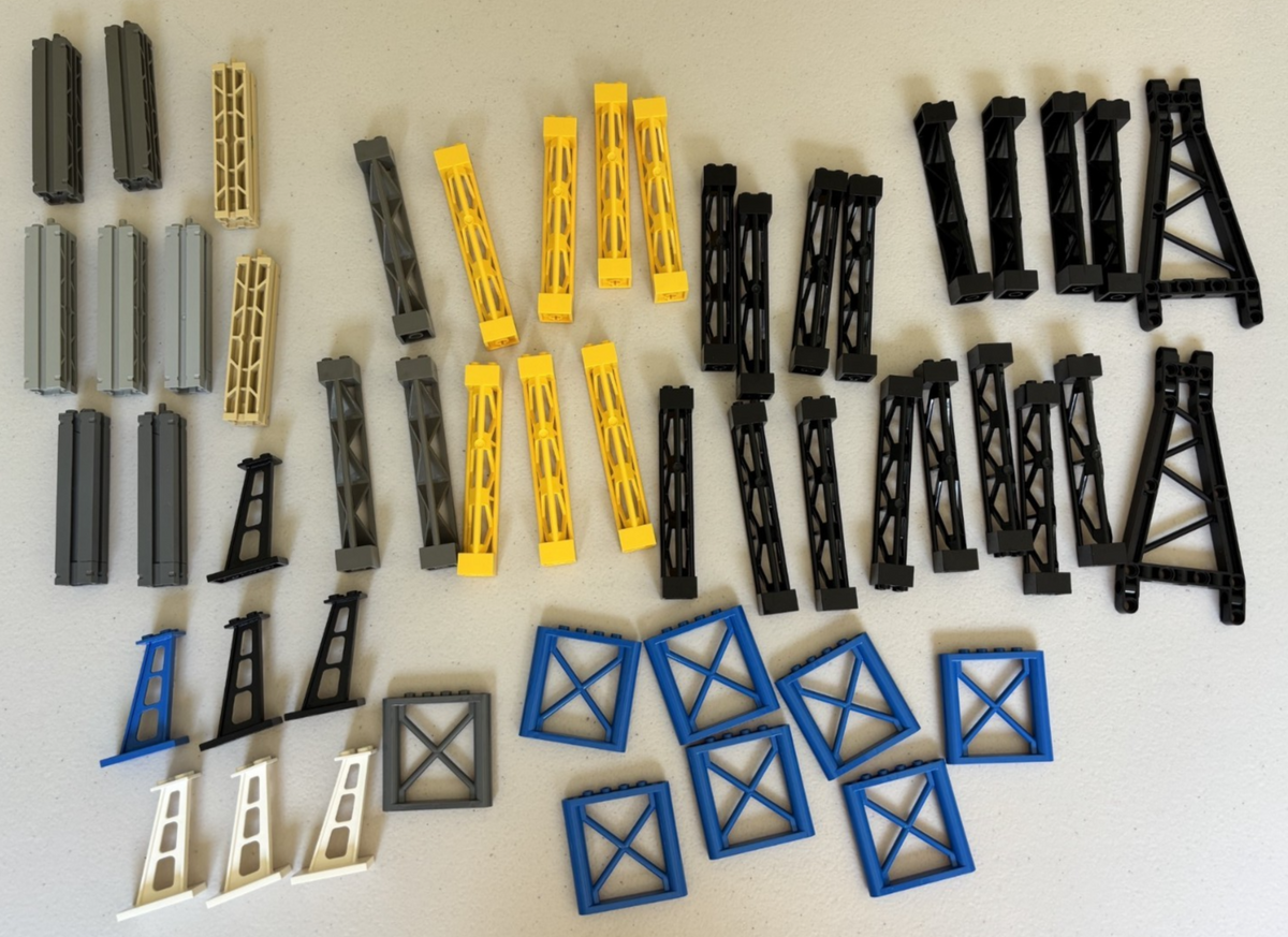 LEGO Lot of 52 Support Girders Columns Triangular etc (C)