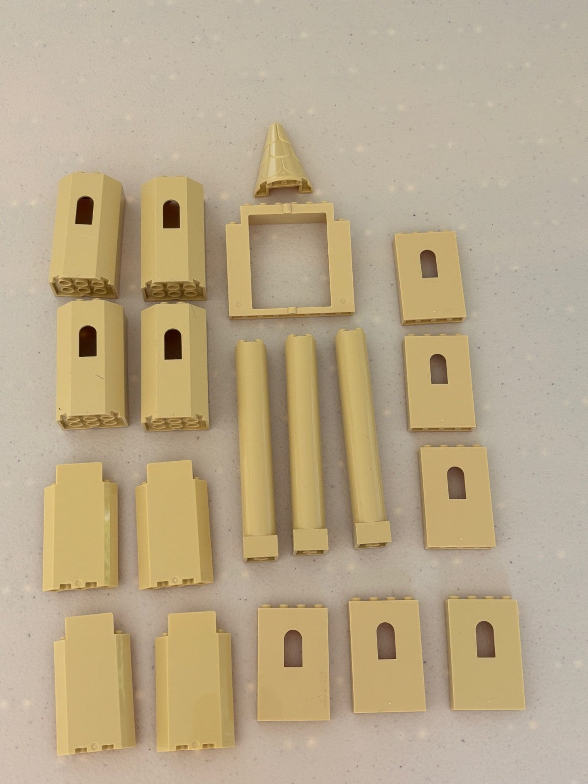 LEGO Lot of 19 TAN Castle Windows Arches Wall Panels Pillars (LotB)