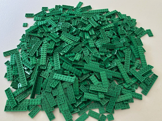 SHIPS FREE!! LEGO LOT OF 100 GREEN FLAT PLATE 2X2 2X3 2X4 2X6 2X8 etc 2445 3034