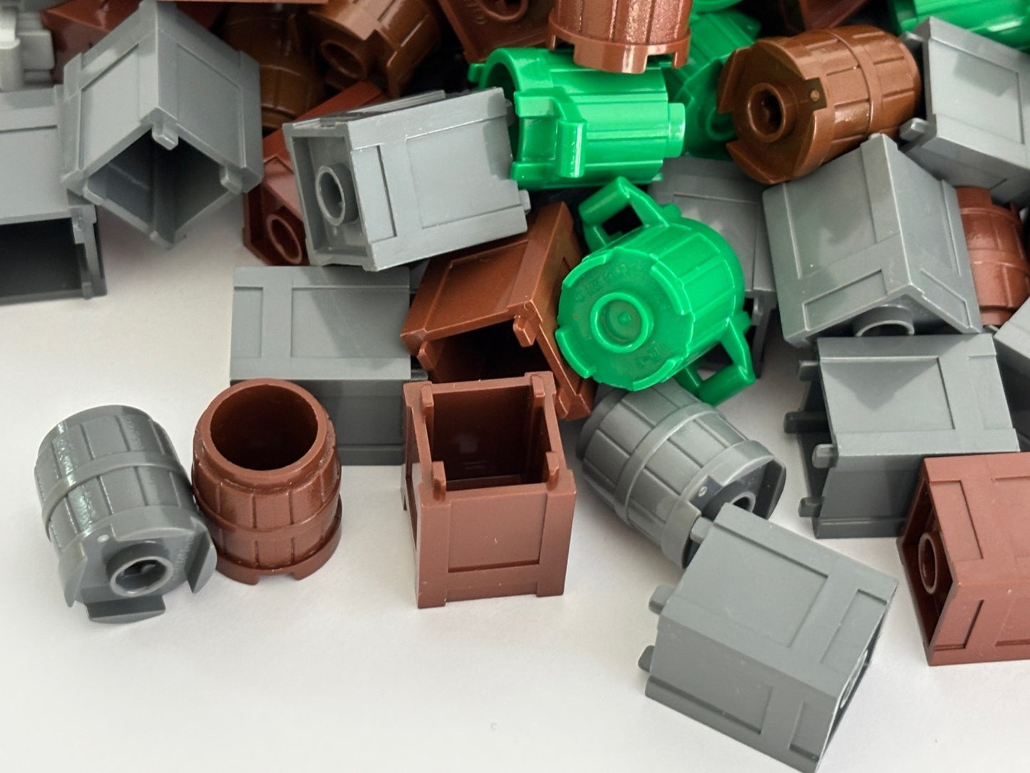 LEGO Lot of 10 RANDOM Container Barrel Garbage Can Trash Recycling Bin City