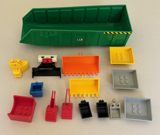 LEGO LOT CONSTRUCTION VEHICLE DIGGER BUCKETS TIPPER BEDS and More Parts as Shown
