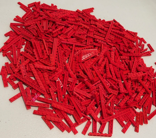 SHIPS FREE!! LEGO HUGE LOT OF 200 RED BIG PLATE 1X3 1X4 1X6 1X8 BRICKS 3460 3666