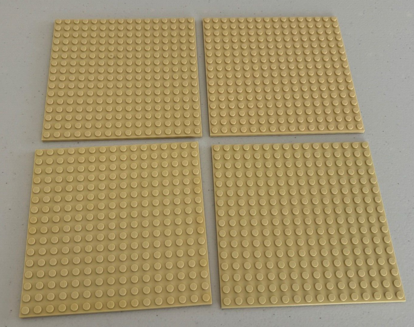 SHIPS FREE!! Lego Lot of 4 Tan Studded Base Plates 16 x 16 16x16 Studs 91405