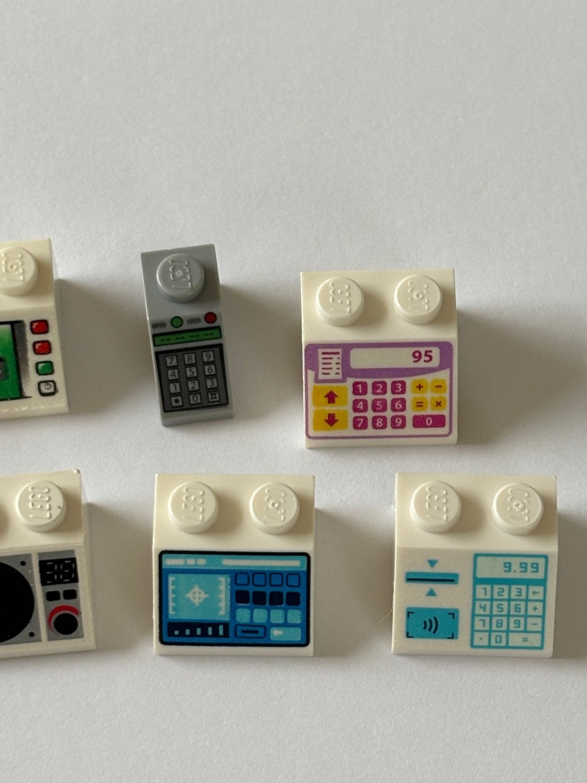 LEGO Lot of 12 Sloped Bricks printed pattern Control Panel Space Computer (#12)